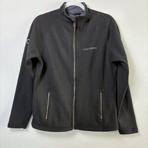Voormi Full Zip Jacket Coat Womens L Black Pockets Wool Blend Company Logo USA